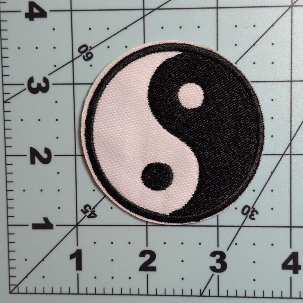 Black and White Yin Yang Iron On Patch - Picture 2 of 2